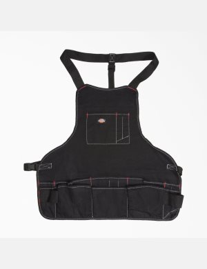 Dickies 16-Pocket Trabajo Apron Negros | VXDPUM849