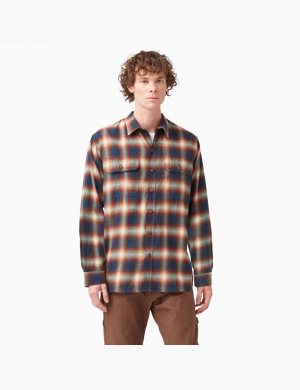 Dickies 1922 Flannel Rojos Azul Marino | INPVHZ059