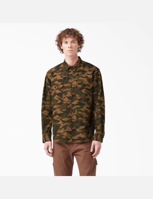 Dickies 1922 Trabajo Shirt Marrom Negros Camuflados | WNKGUT807