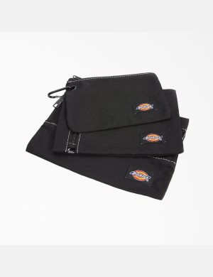 Dickies 3-Piece Trabajo Pouch Set Negros | JZTPFQ913