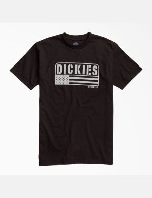 Dickies American Flag Estampados Negros | JQTZRG351