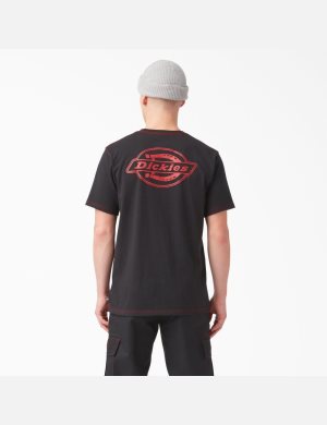 Dickies Back Logo Estampados Negros Rojos | PNKAST960