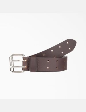 Dickies Big & Altos Cuero Double Prong Hebilla Marrom | TVWRUH192