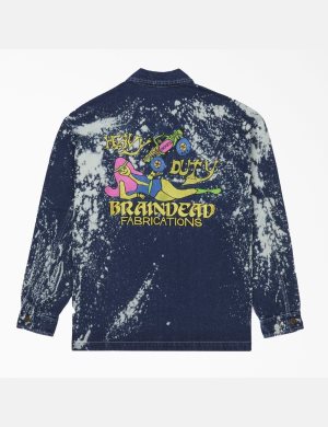 Dickies Brain Dead Bleached Denim Azules Azules | FNLMZW293