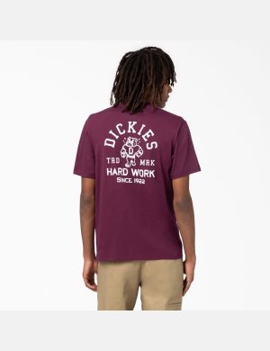 Dickies Cleveland Corta Sleeve Estampados Morados Vino | FLOYWX214