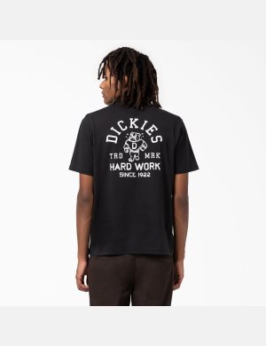 Dickies Cleveland Corta Sleeve Estampados Negros | IASCUL625