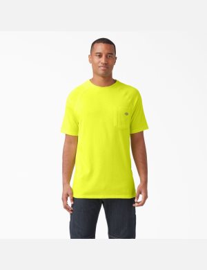 Dickies Cooling Corta Sleeve Amarillos Claro | QUHEWJ658