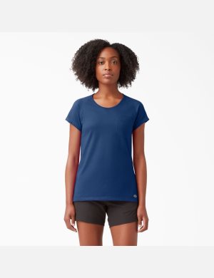 Dickies Cooling Corta Sleeve Azul Marino | ERNGAS674