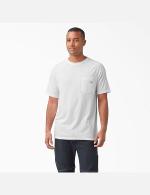 Dickies Cooling Corta Sleeve Blancos | ZWKJMT409