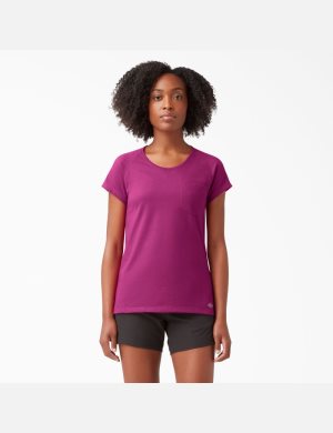 Dickies Cooling Corta Sleeve Fucsia | SMFLIQ945