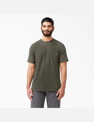 Dickies Cooling Corta Sleeve Verdes | QCZMFT069