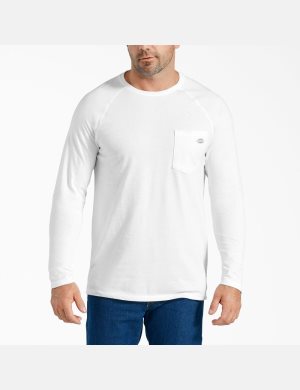 Dickies Cooling Long Sleeve Blancos | GWVPUC235