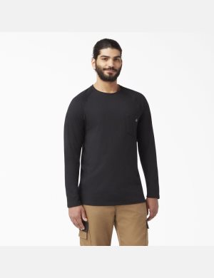 Dickies Cooling Long Sleeve Negros | KJYHED179