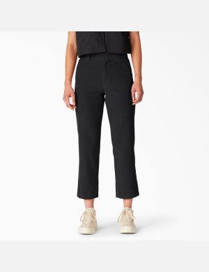 Dickies Corduroy Cropped Negros | RZEXCF703