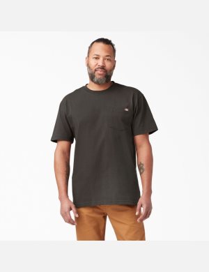 Dickies Corta Sleeve Heavyweight Chocolate Marrom | CFAVTQ578