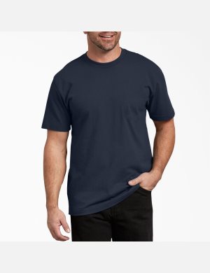 Dickies Corta Sleeve Heavyweight Crew Neck Azul Marino | QLPWAN473
