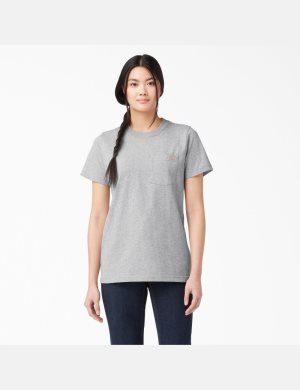 Dickies Corta Sleeve Heavyweight Grises | ZITBYR206