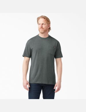 Dickies Corta Sleeve Heavyweight Heathered Verdes | HEYFGX539
