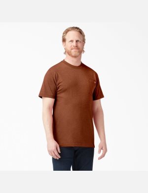 Dickies Corta Sleeve Heavyweight Heathered Rojos | NRGDXU149