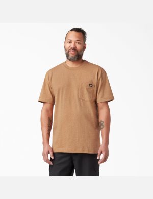 Dickies Corta Sleeve Heavyweight Heathered Marrom | OIUEYB631