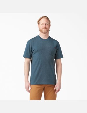 Dickies Corta Sleeve Heavyweight Heathered Azules | OZVKAI639