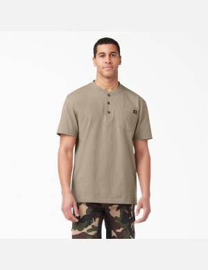 Dickies Corta Sleeve Heavyweight Henley Marrom | MUVSAQ126