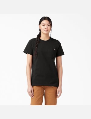 Dickies Corta Sleeve Heavyweight Negros | GZTSEN175