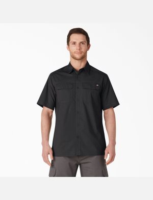 Dickies Corta Sleeve Ripstop Negros | ELSZOU390