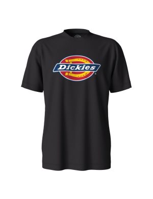 Dickies Corta Sleeve Tri-Color Logo Estampados Negros | OQFERZ519