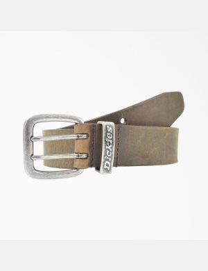 Dickies Cuero Double Prong Hebilla Marrom | KBIUCM156