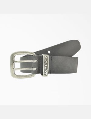 Dickies Cuero Double Prong Hebilla Negros | JFCOQE985