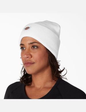 Dickies Cuffed Knit Blancos | UZKYNH932