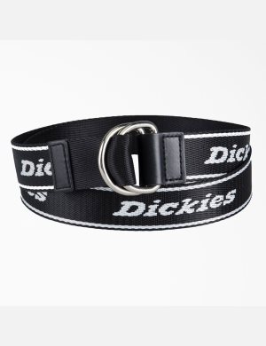 Dickies D-Ring Logo Print Web Negros | CUXLPV316