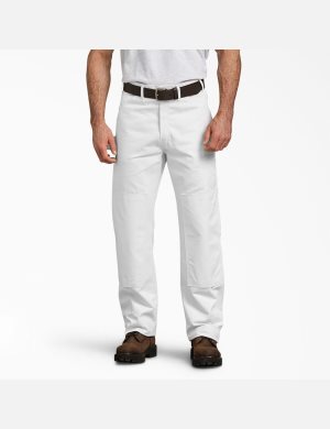 Dickies Double Knee Utility Painters Blancos | LBSQIM128