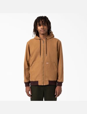 Dickies Duck Encapuchado Bomber Jacket Marrom | KRINLO571