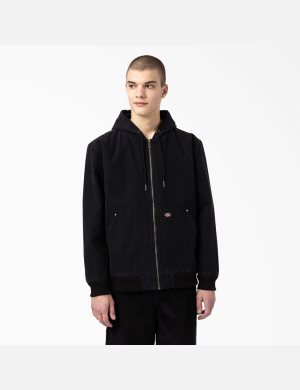 Dickies Duck Encapuchado Bomber Jacket Negros | MKXQUB691