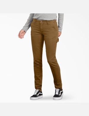 Dickies Duck Slim Fit Carpenter Marrom | QMAKUJ076
