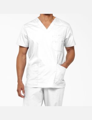 Dickies EDS Signature V-Neck Blancos | LZXKAM960