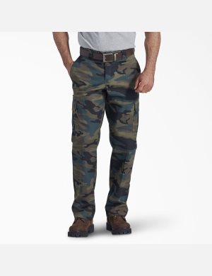 Dickies FLEX Regular Fit Directo Leg Verdes Camuflados | RDHMYT089