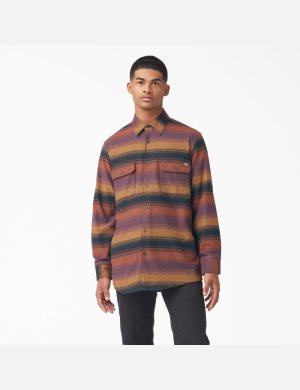 Dickies FLEX Regular Fit Flannel Vino | EKRFGJ124