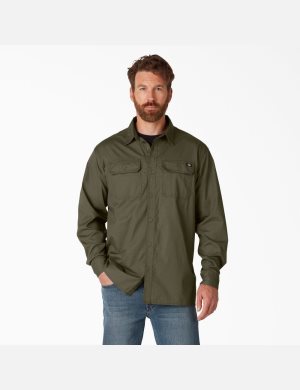 Dickies FLEX Ripstop Long Sleeve Verdes | TZVXLS165