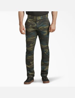 Dickies Flaco Fit Directo Leg Verdes Camuflados | YUZGRT176