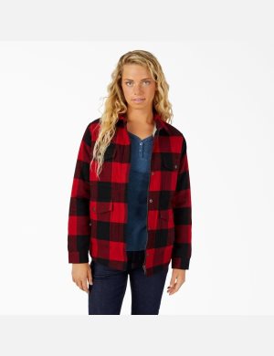 Dickies Flannel High Pile Fleece Forro Chore Rojos Negros | KLHMYI162