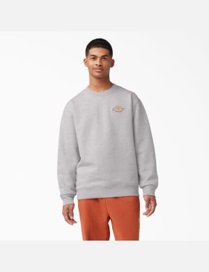 Dickies Fleece Embroidered Chest Logo Grises | MWZRXI796