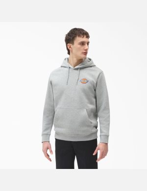 Dickies Fleece Embroidered Chest Logo Grises | XLOITY258