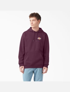 Dickies Fleece Embroidered Chest Logo Morados Vino | SKTPMZ543