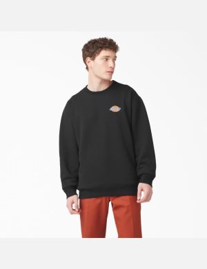 Dickies Fleece Embroidered Chest Logo Negros | NGEJFW593
