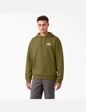 Dickies Fleece Embroidered Chest Logo Verdes | DVWRSG876