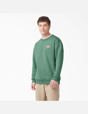 Dickies Fleece Embroidered Chest Logo Verdes Oscuro | YKCOVM950