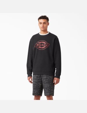 Dickies Fleece Logo Estampados Negros Rojos | ULCZJR742